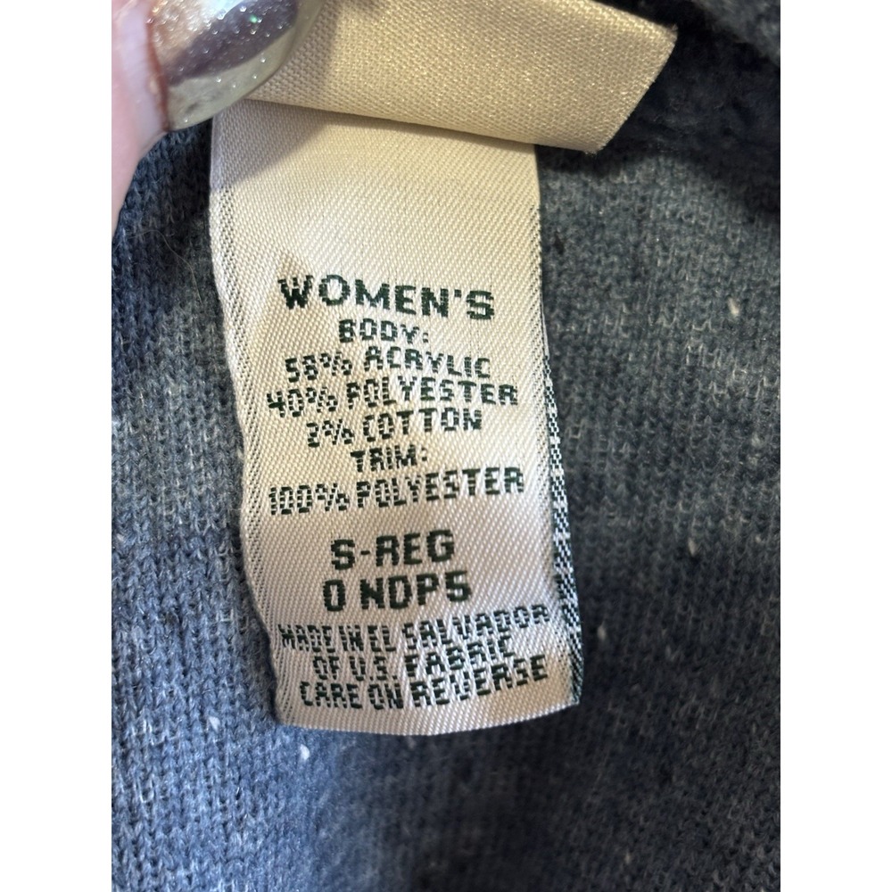 L.L.Bean Women's Fleece Cardigan Jacket Small Blue Button Front - Picture 5 of 6